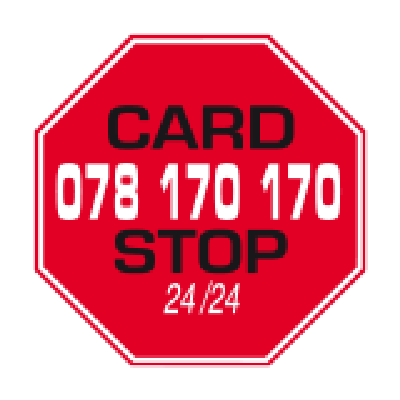 Logo et numéro Card Stop 078 170 170