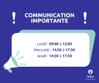 Changement des heures d'ouverture de votre accueil de Perwez (àpd 01/03/2024)