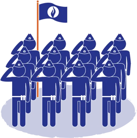 image de policiers saluant le drapeau