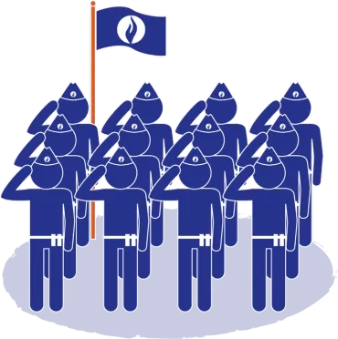 image de policiers saluant le drapeau