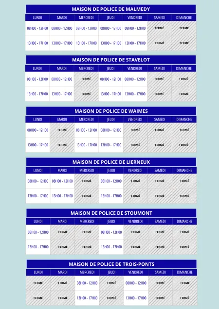 Horaires ZP 01-07-2025