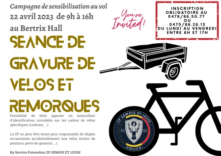 Gravure vélos et remorques