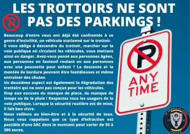 Les trottoirs ne sont pas des parkings