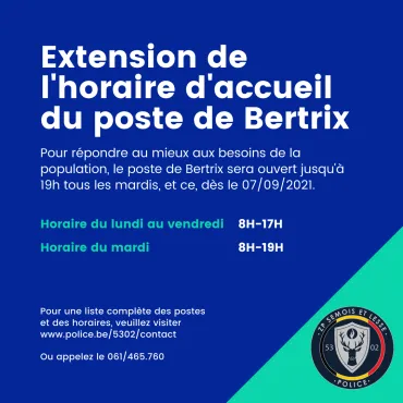 Extension horaire accueil bertrix