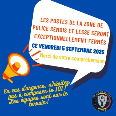 Fermeture des postes le 05/09/2025
