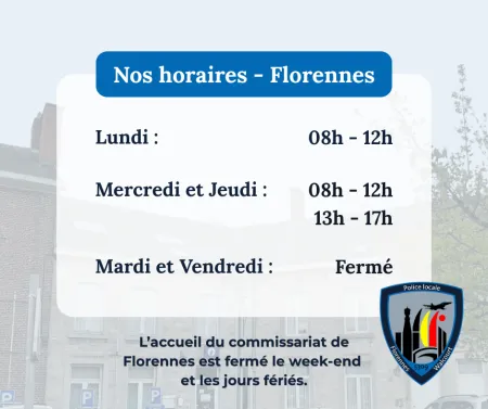 Visuel horaires Florennes