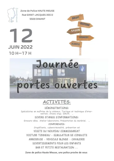 Affiche portes ouvertes zone de police Haute Meuse