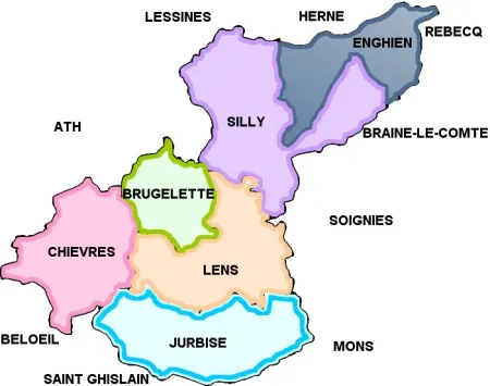 La carte de la zone de Police Sylle et Dendre