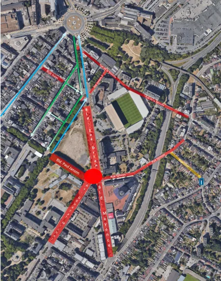 A l'occasion du match de football opposant le Royal Charleroi RCSC au FC Bruges, qui se déroulera ce vendredi 27 septembre 2024, un dispositif spécial sera mis en place à partir de 17h30.  En conséquence, plusieurs rues autour du stade seront fermées à la circulation.  Nous vous invitons à consulter le plan ci-joint pour connaître les itinéraires déviés.