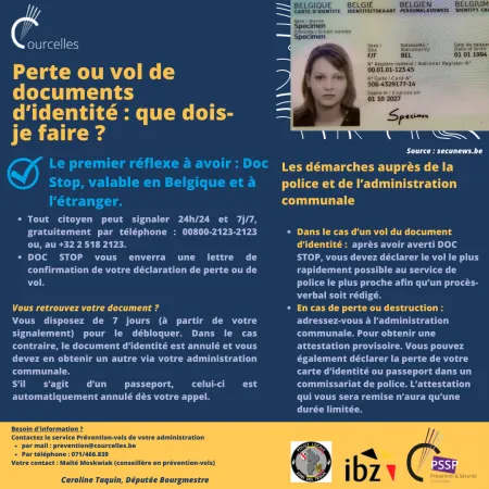 Procédure perte ou vol de documents d'identité