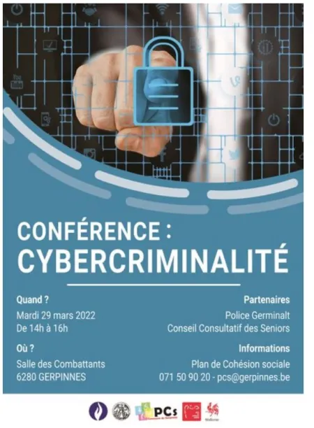 Affiche conférence cybercriminalité Gerpinnes