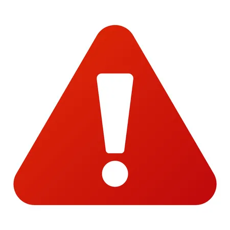 Attention en rouge point d'exclamation