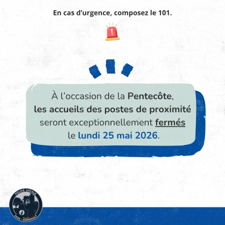 Fermeture des accueils le lundi 25 mai 2026 - Pentecôte