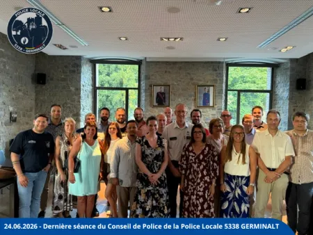   24 JUIN 2026 : L𝙚𝙨 𝙢𝙚𝙢𝙗𝙧𝙚𝙨 𝙙𝙪 𝙙𝙚𝙧𝙣𝙞𝙚𝙧 𝘾𝙤𝙣𝙨𝙚𝙞𝙡 𝙙𝙚 𝙋𝙤𝙡𝙞𝙘𝙚 𝙙𝙚 𝙡𝙖 𝙋𝙤𝙡𝙞𝙘𝙚 𝙇𝙤𝙘𝙖𝙡𝙚 𝟱𝟯𝟯𝟴 𝙂𝙀𝙍𝙈𝙄𝙉𝘼𝙇𝙏 𝙧𝙚́𝙪𝙣𝙞𝙨 𝙖̀ 𝙡'𝙞𝙨𝙨𝙪𝙚 𝙙𝙚 𝙘𝙚𝙩𝙩𝙚 𝙨𝙚́𝙖𝙣𝙘𝙚 𝙝𝙞𝙨𝙩𝙤𝙧𝙞𝙦𝙪𝙚.