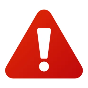 Attention en rouge point d'exclamation