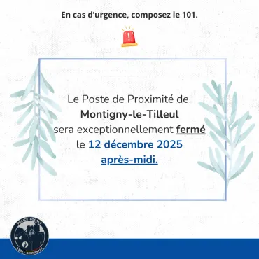 Fermeture Poste de Proximité de Montigny-le-Tilleul 12 décembre 2025 après-midi