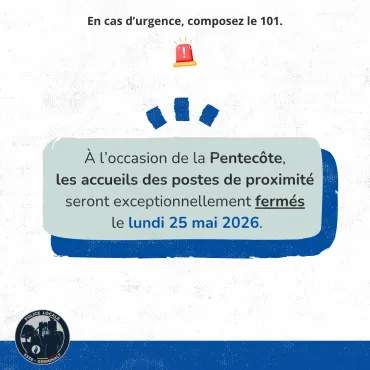 Fermeture des accueils le lundi 25 mai 2026 - Pentecôte