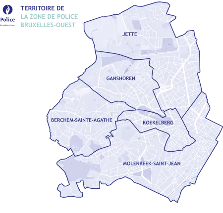 Territoire de la zone de police | Police Locale Bruxelles-Ouest