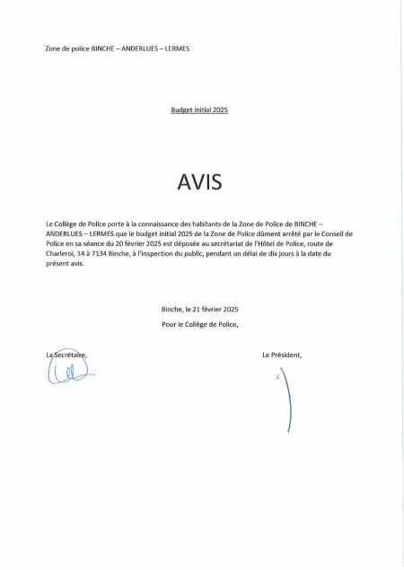 avis de publication budget 2025