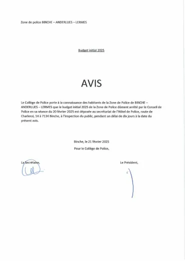 avis de publication budget 2025