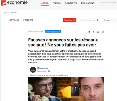 Surfons Tranquille: L’image de personnalités utilisée pour des arnaques 