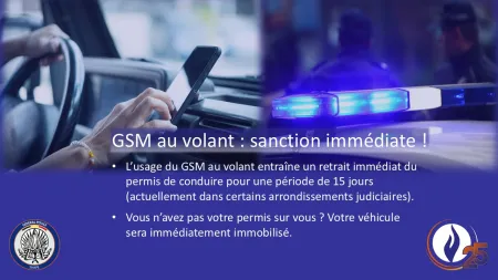 GSM au volant : 15jours de retrait immédiat du permis de conduire