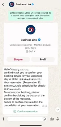 Exemple arnaque booking 1