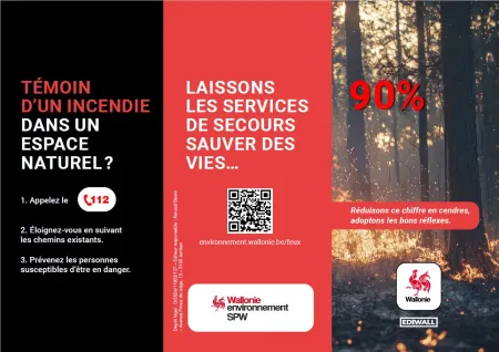 Affiche du SPW sur la prévention des feux de forêt 