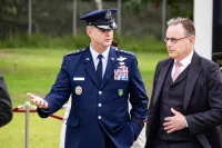Belgian Prime Minister talking with SACEUR